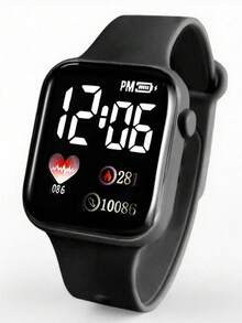 Bộ trang sức hình trái tim kèm đồng hồ điện tử kỹ thuật số hình trái tim có đèn LED, bao gồm vòng tay, dây chuyền, nhẫn và bông tai, thiết kế thời trang và thanh lịch, phù hợp cho nữ sinh, học sinh, mặc hàng ngày, dự tiệc, đi du lịch, là món quà hoàn hảo cho bạn bè, sinh nhật, Giáng sinh và các dịp khác. - màu đen - Xem 6