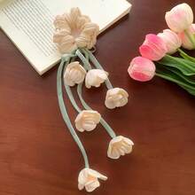 飘逸铃兰丝带发圈，温柔侧马尾发圈，甜美发髻发绳，适合可爱女孩 - 彩色 - 查看 8