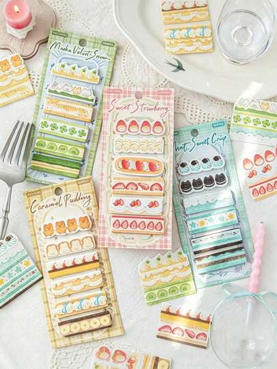 120pcs Cute Dessert & Fruit Decorative Washi Tape Stickers, Suitable For Scrapbooking, Diary, DIY Crafts, Stationery, Gifts