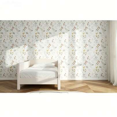 Ins Style Green Plant & Floral Self-Adhesive Wallpaper, Vinyl Removable Waterproof Wall Sticker With Strong Covering Ability For Bedroom, Living Room, Home Furniture, Cabinet, Drawer Renovation And Decoration, 1 Roll 44m*100/300/500cm