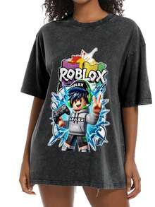 Cartoon Women's Cotton Cool T-Shirts Summer Tops Short Sleeve Korean Music Groups Fashion Spring - Black - View 2
