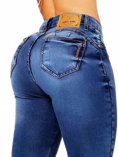 calça Jeans feminina modela empina e levanta o bumbum SHOPLE A9