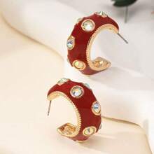 2pc Fashion New European American Retro Light Luxury High-End Sense C-Shaped Hoop Earrings For Women  Stud Ear Jewelry Daily Wear Party Dating Accessory Ideal Gift For Friends | 10 Hot Search Words: European American Retro Hoop Earrings, Light Luxury C-Shaped Earrings, High-End Sense Stud Jewelry, New  Ear Ornaments, Women's Retro Fashion Earrings, C-Shaped Hoop Ear Jewelry, Light Luxury Daily Earrings, Retro Party Ear Accessories, Fashion Niche Earrings, Elegant C-Hoop Studs |   5 Core Keywords: European American Retro C-Shaped Earrings, Light Luxury High-End Sense Ear Jewelry, Women's  Hoop Earrings, New Fashion Stud Ear Ornaments, Retro Party Daily Earrings - 黑色耳環 - 查看 6