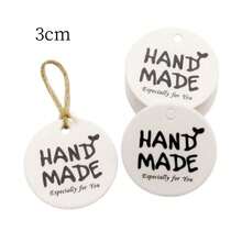 50pcs TAG+10M Hemp Rope 3cm White Handmade Hanging Tag Thank You - 3cm Round Pendant - View 12