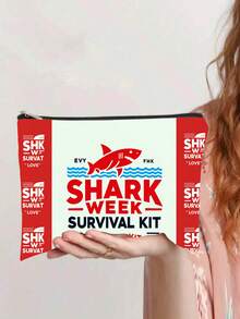 趣味瑜伽狗打嗝女王印花化妆包，可爱标语便携旅行拉链袋 - 彩色 - 查看 9