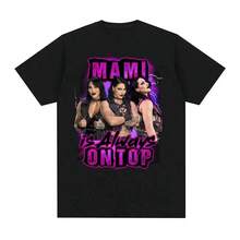 Rea Ripley Mami Wrestling Fighter Graphic T-Shirt Men Women Fashion Retro Short Sleeve T-Shirt Summer Pure Cotton Loose T-Shirt - 黑色 - 查看 2