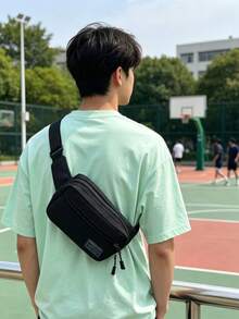 男士通勤单肩包，可调节肩带/斜挎带，大容量，耐磨防污，可装手机、钥匙和卡片 - 彩色 - 查看 8