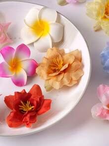 6 piezas Pasadores de pelo con flores de colores aleatorios, accesorios de moda decorativos para el cabello, pasadores de uso diario versátiles - Multicolor - Ver 10