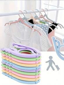 12 Buah Gantungan Baju Lipat untuk Perjalanan, Rak Pengering Bra Anti Selip Hemat Ruang, Gantungan Pakaian Portabel Ukuran Saku untuk Perjalanan dan Penggunaan di Rumah - MultiWarna - View 2