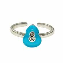 1 chiếc nhẫn hở hình quả bầu màu xanh lam khảm đá Zirconia bằng đồng, nhẫn đơn thời trang dành cho nữ, nhẫn hở hình quả bầu, nhẫn nữ màu xanh ngọc lam mùa hè, nhẫn nữ có thể đeo chồng lên nhau, nhẫn hình quả bầu mới dành cho nữ, thích hợp cho kỳ nghỉ, đám cưới, tiệc tùng. - quả bầu - Xem 6