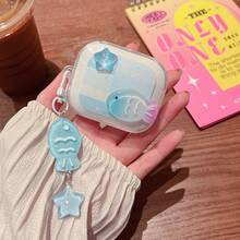 Hình cá xanh + Vòng đeo tay tương thích với hộp đựng tai nghe không dây Redmi Buds8Active/8pro/8lite/Buds5/6s/Buds 6 Active/6 Lite. - Cá xanh - Xem 11