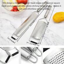 Stainless Steel 12 Inch Cheese Grater, Vegetable Fruit Grater Zester, Kitchen Lemon Metal Zester With Handle. - View 4