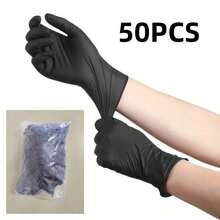 50/100 chiếc găng tay dùng một lần bằng PVC màu hồng/đen, thích hợp cho nhà bếp, rửa chén, dọn dẹp nhà cửa, không chứa latex, sử dụng trong nhà và ngoài trời, găng tay vệ sinh nhà bếp. - 50 cái - Xem 16