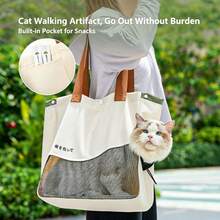 1pc Breathable Mesh Pet Carrier Bag, Suitable For Cats And Dogs. Soft Foldable Design, Supports Hand-Held And Shoulder Strap Carrying, Ventilated Structure To Avoid Stuffiness. Equipped With Reinforced Non-Slip Handle, Waterproof And Moisture-Proof Material, Convenient Storage. Lightweight And Portable, Suitable For Small Dogs And Cats For Daily Outings, Shopping, Summer Outdoor Travel. Practical For Multiple Scenarios, An Essential Pet Traveling Accessory. - Multicolor - View 4