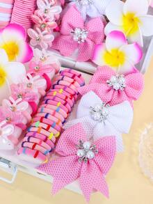 185/6 peças/Conjunto Acessórios de Cabelo Fofos com Borboleta e Hortênsia, Coleção de Borboletas, Flores, Laços Estampados e Outros Elementos Adoráveis, Presilhas de Cabelo, Mais Vários Elásticos de Cabelo de Alta Elasticidade - Adequado para Meninas e Mulheres, Atende às Necessidades de Estilo para Escola Diária, Festa e Outras Ocasiões - Distribuído Aleatoriamente, Presilhas de Garra - Multicolorido - Visão 4