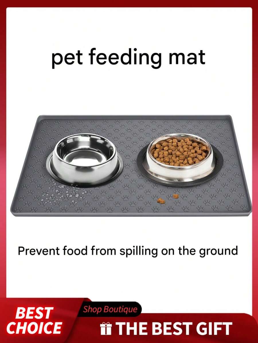 1 tấm lót thức ăn cho thú cưng bằng silicon