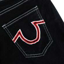 Women's High Waist Skinny Jeans, Black Denim Pants With Contrast Stitching & Red U-Embroidered Back Pockets, Casual Streetwear Stretchy Slim Trousers For Daily Wear - màu đen - Xem 4