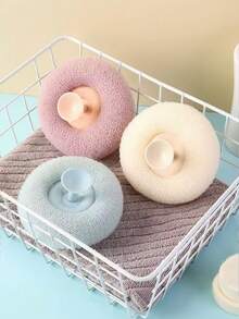 1个带吸盘的沐浴球，奢华柔软去角质沐浴海绵，二合一按摩沐浴球，吸盘式毛巾架，向日葵造型沐浴刷 - 彩色 - 查看 5