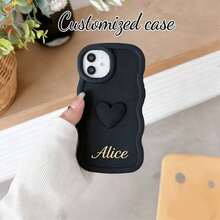 Personalized Text/Name Phone Case, INS Heart Macaron Shaped Phone Protective Cover, Compatible With IPhone 17 Pro Max/16/15/14/13/12/11, Shock-Resistant Design, Suitable For Birthday/Anniversary Or Any Holiday Gift - Mauve Purple - View 8