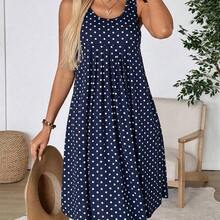 Women's Casual Polka Dot Print Short Dress, Summer - Multicolor - Ver 2