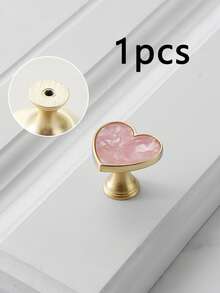 1/2pcs Heart-Shaped Cabinet Door Drawer Wardrobe Handles, Suitable For Children's Bedroom Wardrobe Drawer Decoration - Multicolor - View 9