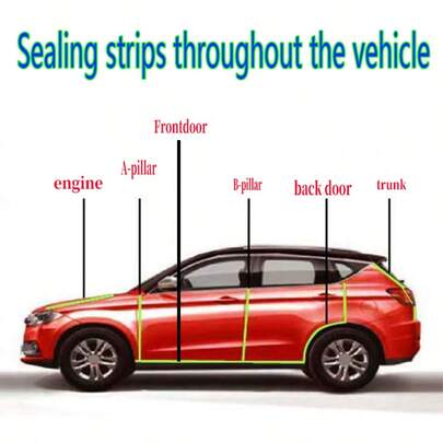 Suzuki Vitara Dedicated Car Door Seal Strip, Dustproof Soundproof Noise Reduction Seal Strips Modification, Automotive Shock Absorbing Pad Seal Strips Protection Soundproof Strips Full Car Seal Strips Center Console Accessories, Durable Sealing, Sealing Kit, Car Door And Trunk Barrier, Double-Layer Tape Layout, Saving Extra Adhesive Layer, For Car Door Surface Sealing, Anti-Rust Protection
