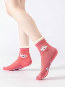 5 Pairs Summer Mesh Kids Socks, Pink Girls Socks, Baby Mid-Calf Socks - Multicolor - View 8