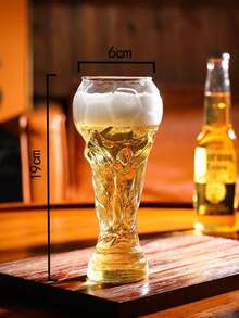 1 chiếc ly bia chủ đề World Cup sáng tạo, hình cúp và quả bóng đá, ly thủy tinh dung tích lớn thích hợp cho quán bar, gia đình, tiệc World Cup và người hâm mộ bóng đá. - Xem 12