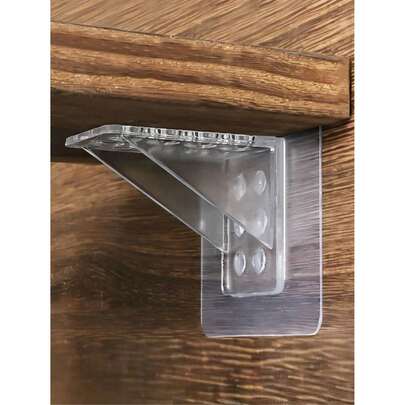 Bộ 4 giá đỡ kệ bằng nhựa dán chịu lực cao - Chốt đỡ vô hình cho tủ bếp, kệ sách và đồ nội thất tự làm.