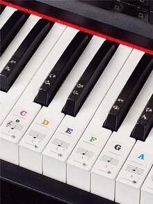 1pc Removable Bold Letter Stickers For 88/61/54/49/37 Keys Piano Keyboard, Music Note Labels, Suitable For Beginners - Multicolor - View 6