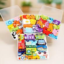 Bảng xếp hình 3D bằng gỗ cho trẻ em với các khối hình động vật, đồ chơi rèn luyện kỹ năng cảm thụ Montessori, đồ chơi phát triển trí thông minh, giáo dục sớm, rèn luyện khả năng nhận thức và ghép hình. - Nhiều màu - Xem 13