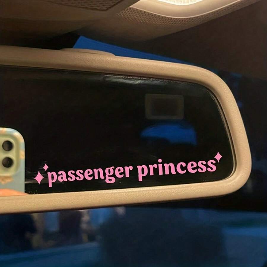 Passenger Princess Mirror Decoration Stickers, Rearview Mirror Cover Stickers, Passenger Princess English Car Stickers, Mirror Surface Stickers, Graffiti Stickers, Motorcycle Stickers, Car Interior Stickers, Car Exterior Stickers, Car Exterior Decorations And Accessories