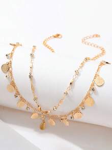Fashion Coin Exaggerated Tassel Chain Headband Hair Accessory, Women's Metal Head Chain Hair Accessory, Suitable For Daily, Party, Gathering - Crystal Head Chain - View 7