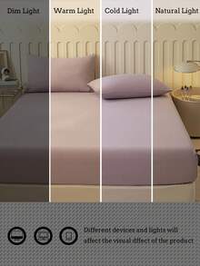 Camel Brushed Soft & Comfortable 3 PiecesBed Sheet Set - Mauve Purple - View 9