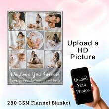Personalized Customizable Mother's Day Best Gift - MOM Letters You Are The Piece That Holds Us Together 6-Photo Collage Customizable Flannel Throw Blanket - Customizable Text Names Date Multiple Styles Available - Soft Warm Cozy Breathable Lightweight Washable Personalized Blanket For Couch Bed Sofa Living Room Bedroom Home Decor - Elegant Burgundy Heart Aesthetic Sentimental Keepsake - Mother's Day Gift From Daughter Son To Mom, Mother's Day Gift From Granddaughter Grandson To Grandma, Mother's Day Gift From Husband To Wife, Mother's Day Gift From Granddaughter Grandson To Grandmother - Gifts For Her Mom Grandma Family Friends - Insta-Worthy Cozy Vibes Personalized Items For Housewarming Boho Outdoor Bathroom Decor – Home Decor,Bedroom Decor,Living Room Decor,Couch,Sofa,Bed,Customizable,Breathable,Lightweight,Washable,Soft,Comfortable,Elegant,Simple,Personalized Items,Tapestry,Hogar,Bedroom Essentials,Camping Essentials,Beach Essentials,Living Room Essentials,Home Essentials - Kiểu 38 - Xem 5