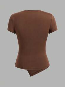3pcs/Set Summer New Casual Round Neck Short Sleeve T-Shirt, Fashionable Versatile Tops For Women - Multicolor - View 6
