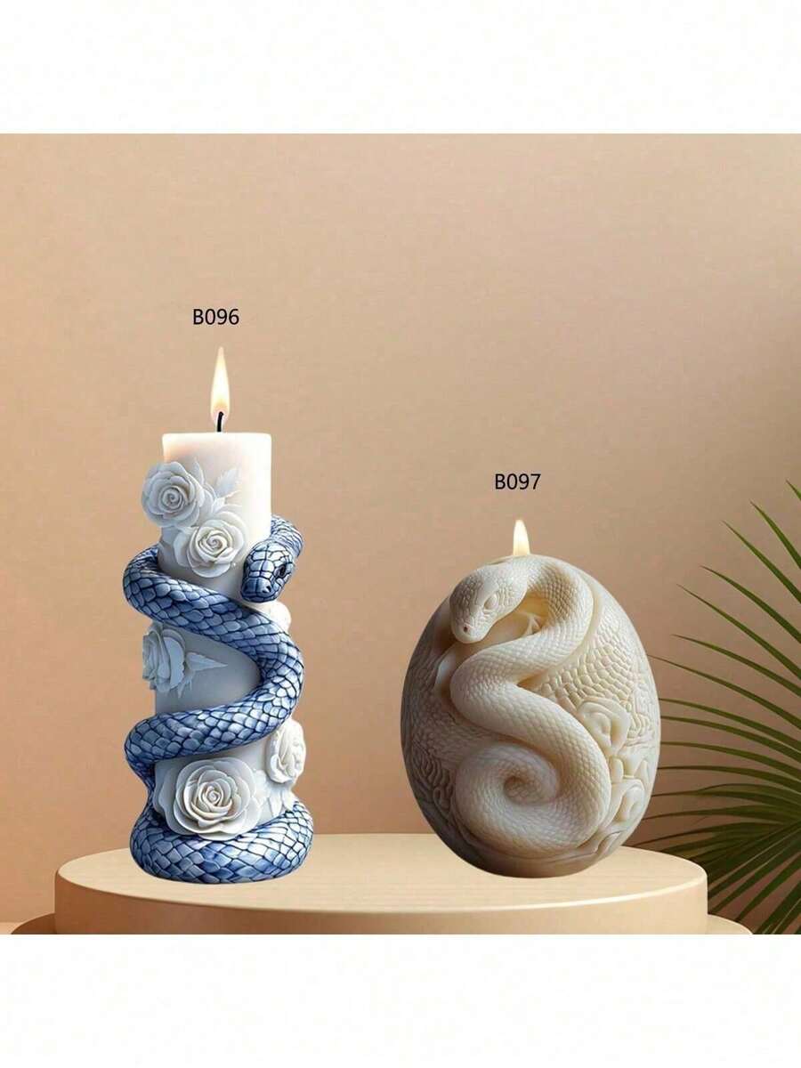 Khuôn silicon đa năng tự làm nến thơm hình rắn dùng trong liệu pháp hương thơm. - rắn - Xem 1