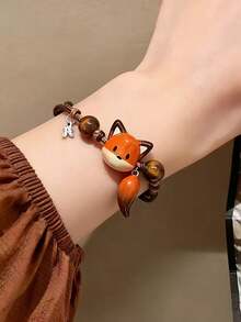 1 chiếc vòng tay hình cáo chữa bệnh đa chức năng độc đáo, sáng tạo, làm thủ công, món quà tinh tế dành cho phụ nữ, mùa hè, trang sức. - trái cam - Xem 10