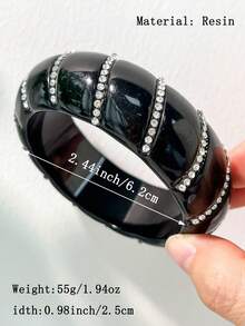 1 buah Gelang Gaya Punk Gothic Campuran dengan Desain Jepit Terbuka dan Hiasan Salib Berlian Imitasi - Multiwarna B - View 6