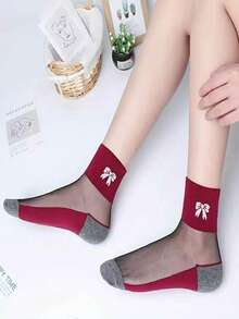 5/10 Đôi tất pha lê siêu mỏng mùa xuân/hè, tất đen mỏng nhẹ thoáng khí chống trơn trượt dài đến bắp chân, tất sợi thủy tinh chống xước dành cho nữ - Nhiều màu - Xem 4