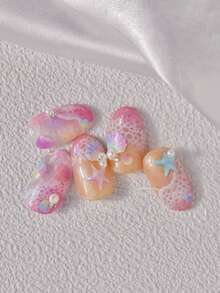 1pc 5D Exquisite Summer Sea Series Nail Art Stickers Cartoon Colorful Shell Fish Manicre Decorations Decals Accessories DIY - Multicolor - View 4