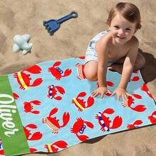 Personalized Children's Beach Towel, Custom Letter Combination And Fun Beach Pattern Design, Exclusive For Children, Girls, Boys, Adults, Quick Drying Custom Towel, Suitable For Beach, Pool, Bathroom, Exclusive Gift - Multicolor - View 9