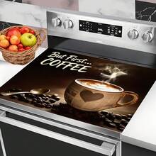 1pc Love Flower Coffee Theme Style Coffee Machine Mats, Dish Mats, Tableware Mats, Table Mats, Especially Suitable For Coffee Machines And Coffee Pots, Bar Mats, Bar Accessories, Very Suitable For Kitchen Use. - Multicolor - View 5