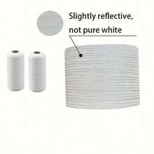 1pair Elastic No Tie Shoelaces With Capsule Buckle , Pearl White , Stylish Laces Suitable For Sneakers And Sports Shoes - Putih - View 8