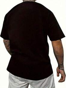 Premium Unisex Casual T-Shirts, Men's 100% Cotton T-Shirt With The Phrase 'Make Money Not Friends', Thick 220g Cotton T-Shirt For Men For Christmas (1 Piece) - 黑色 - 查看 3