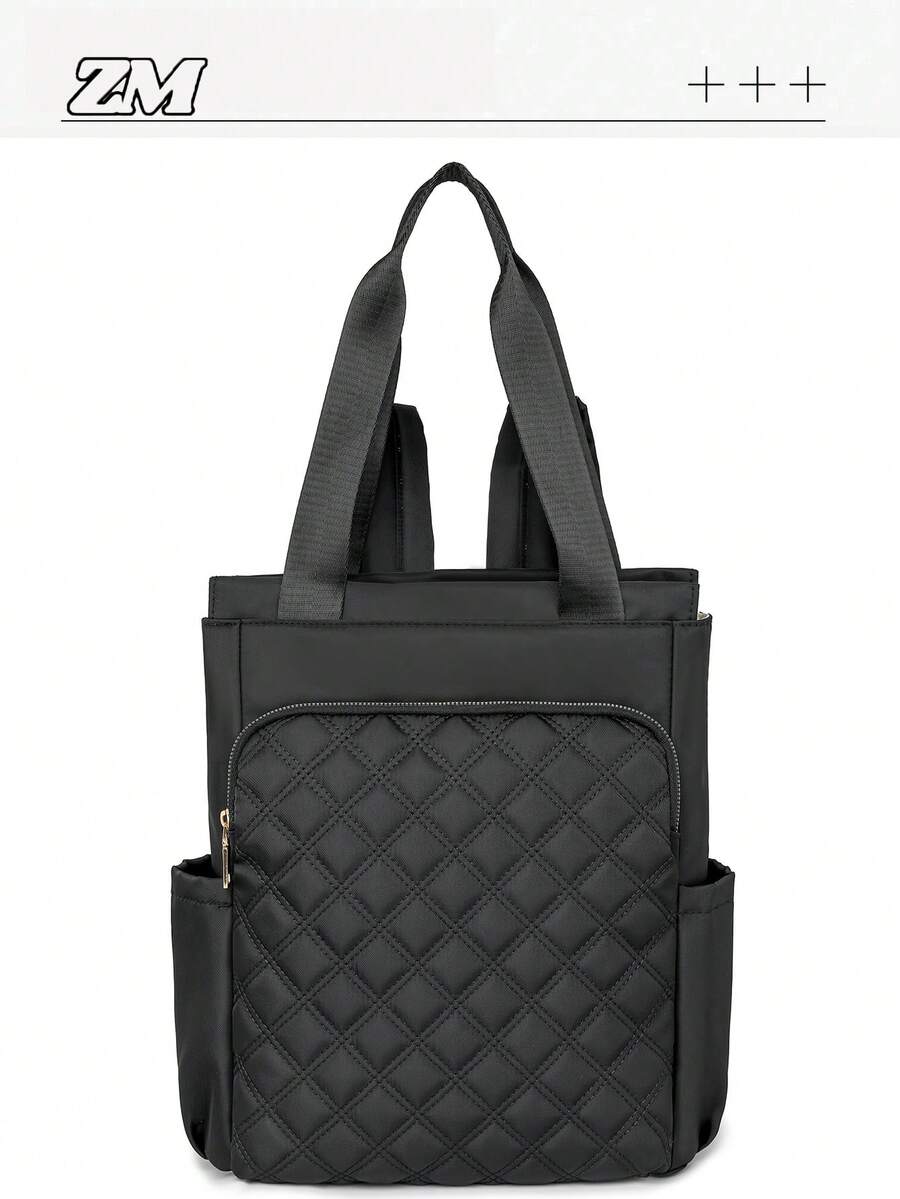 [Mochila Acolchoada Multicolorida | Mochila de Viagem Multifuncional de Grande Capacidade] Projetada para Mães em Movimento, Deslocamento para o Escritório e Viagens Curtas! Design de Textura Acolchoada Clássica com Sensação Premium e Estilo Único, Atendendo a Diversas Necessidades de Roupa. Compartimento Principal Espaçoso Acomoda Facilmente Roupas, Livros Didáticos e Documentos