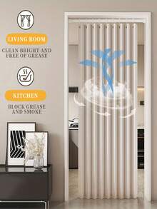 Magnetic Shower Curtain, Foldable Room Divider Curtain, Open Wardrobe Privacy Curtain, Bathroom Decor Accessory, Pleated Door Curtain Suitable For Bathroom, Bedroom, Living Room Partition, Pleated Curtain Suitable For Closet Folding Door Window - Magnetic Curtain-2 - View 6