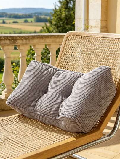 1pc Ergonomic Corduroy Lumbar Support Cushion, Breathable Back Pillow, Suitable For Prolonged Sitting, For Office & Home Use, Multipurpose As Waist, Nap, Hug, Leg Pillow