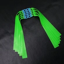 1/5pcs Natural Latex Replacement Elastic Bands, 1.0mm Green Flat Rubber Bands With Leather Fixing Bag, Suitable For Outdoor Entertainment And Exercise - Random Color - View 6
