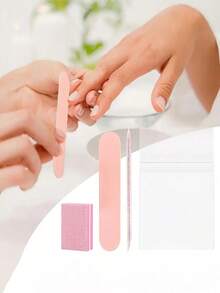 10-pack (30 st) rosa mini-nagelpoleringsblock, set med nagelfilar och träpinnar, professionellt manikyrset - Multifärgad - Visa 2
